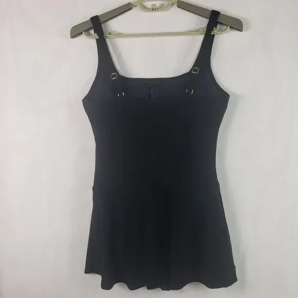 Beyond Control Swimdress Womens 12 Black One Piece Gold Grommets LXGR00839 - Picture 4 of 15